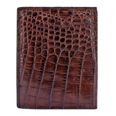 Ví nam Huy Hoàng da cá sấu kiểu đứng màu đen, nâu đỏ, vàng bò, nâu đất HC2228-29-30-48