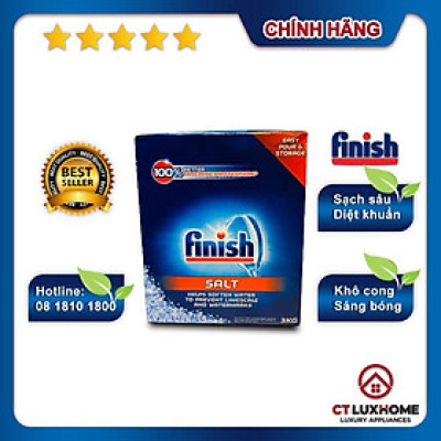Muối rửa chén bát Finish 3kg - Hàng chính hãng [Không mùi, Rẻ vô địch]
