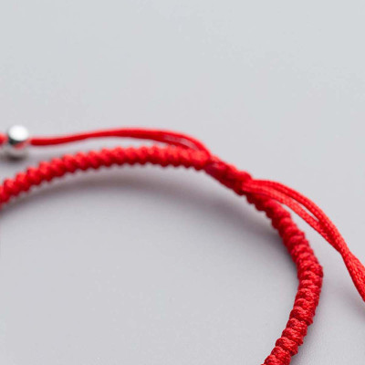 Combo 2 vòng thắt dây đỏ charm ống bạc - Ngọc Quý Gemstones