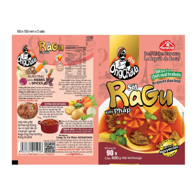 Lốc 15 Gói Sốt RaGu Kiểu Pháp Ông Chà Và 90gr (Beef/Chicken Stew Sauce - Le Gagout De Boeuf)