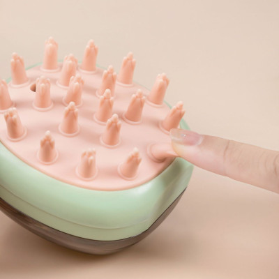 Lược silicon massage gội đầu có đựng xà phòng