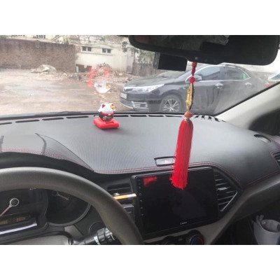 Thảm taplo da vân cacbon dành cho xe Toyota Vios 2019-2020