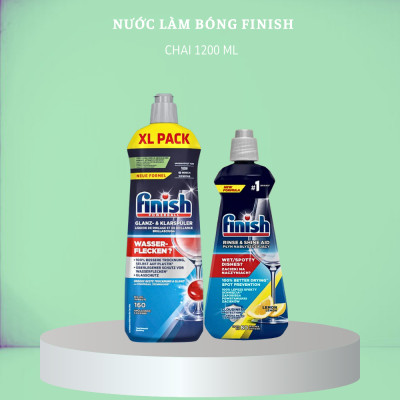 Muối Finish 1.5kg+Bóng Finish 1150ml+ 100 Viên Finish Quantum Max dùng cho Máy Rửa Bát