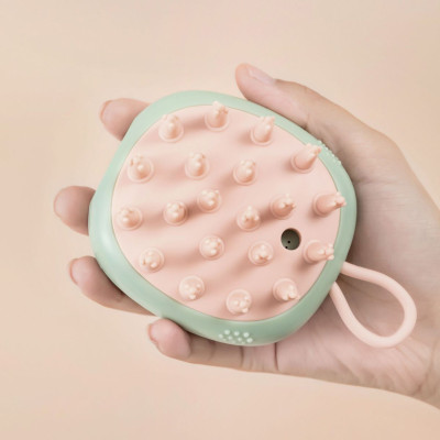 Lược silicon massage gội đầu có đựng xà phòng