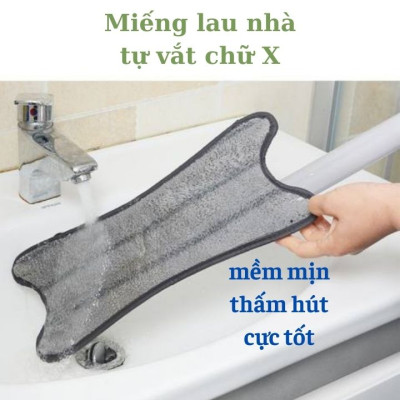 Bông Lau Nhà Chữ X, Miếng Thay Đầu Lau Nhà Chữ X Bề Mặt Sợi Lông Thấm Hút Tốt