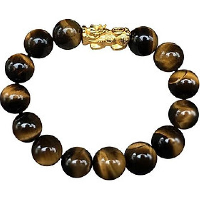 Vòng tay đá mắt hổ nâu MS117, vòng tay phong thủy hợp mệnh Kim, Mộc cho nam và nữ