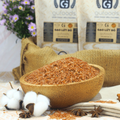 Gạo lứt GUfoods (đỏ / đen tím than) (túi 1kg) - Healthy, Thực dưỡng, Eat clean