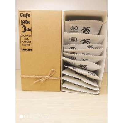 Cà Phê Sữa Dừa hòa tan VIKIN, cà phê bột VIKIN hộp 10 gói x 17g , tiện lợi, thơm ngon và an toàn cho sức khỏe.