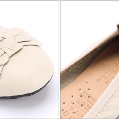 Giày Nữ Búp Bê Da Bò Huy Hoàng HT7914 - Kem