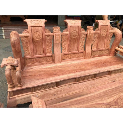 Bộ bàn ghế giả cổ tần thủy hoàng tay 14 gỗ hương đá víp