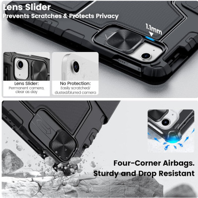 Bao Da Kèm Bàn Phím cho iPad Air 6 11 inch / iPad Air 6 13 inch 2024 Nillkin Bumper Combo Case Keyboard (Có Đèn Nền Backlit Keyboard) - Hàng Chính Hãng