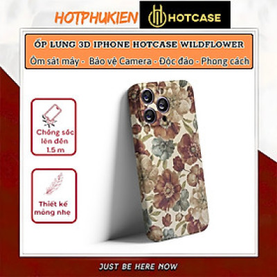 Ốp lưng chống sốc 2m hiệu HOTCASE 3D Wildflower cho iPhone 17 16 15 14 13 12 11 Pro Max 14 15 16 Plus - Hàng nhập khẩu