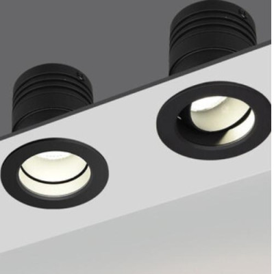 Đen Mini Spotlight Âm Trần 7W 15 Độ Chỉnh Hướng/ Lumi/ Hàng chính hãng 