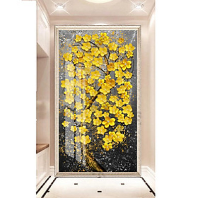Tranh treo tường phòng khách-Tranh 1 tấm Hoa mai Vàng  M25822/ Gỗ MDF cao cấp / Chống ẩm mốc, mối mọt/Bo viền góc tròn