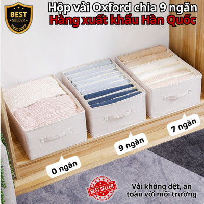 Bộ hộp vải đựng đồ 9 ngăn và 16 ngăn mã HQ4 - Combo hộp vải đựng quần áo chia ngăn gọn gàng tiện lợi chất vải Oxford cao cấp