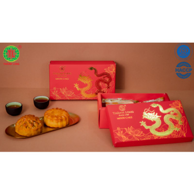 HỘP BÁNH TRUNG THU 2 BÁNH 2 TRỨNG 220G  - COMBO D - THÀNH LONG 440G - VIỆT NAM
