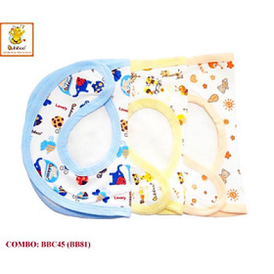 Combo 3 yếm dán in hình siêu cưng 100% cotton Babiboo - BBC45