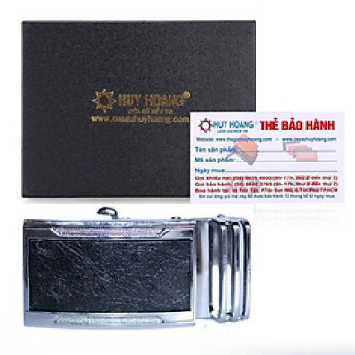 HC9417 - Đầu khóa da đà điểu Huy Hoàng da hột 3,5 phân đầu trắng màu đen