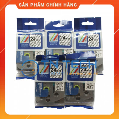 Nhãn In Tz2-151 - Đen nền trong 24mm x 8m - Dùng cho máy in BROTHER - AIMO - PUTY [Hàng nhập khẩu]