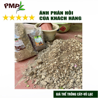 Giá thể vỏ lạc PMP phơi khô dập nhỏ để trộn đất, phủ bề mặt trồng cây 1Kg
