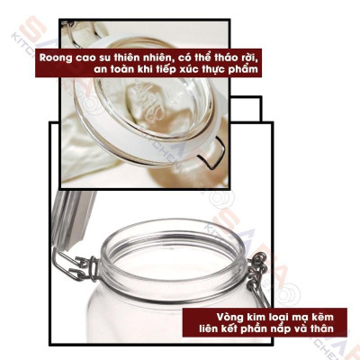 Hũ thủy tinh nắp cài Fido 130ml - 200ml - 500ml  - 750ml  