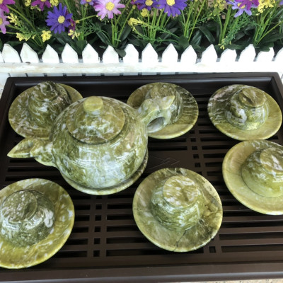 Bộ ấm trà đá ngọc Ấn Độ