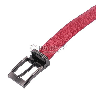 Thắt lưng nữ da đà điểu Huy Hoàng trơn màu hồng HC5420