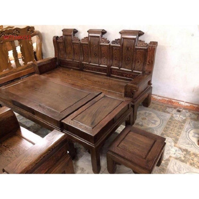 bộ bàn ghế âu á tay hộp trương voi gỗ mun đuôi công đẹp
