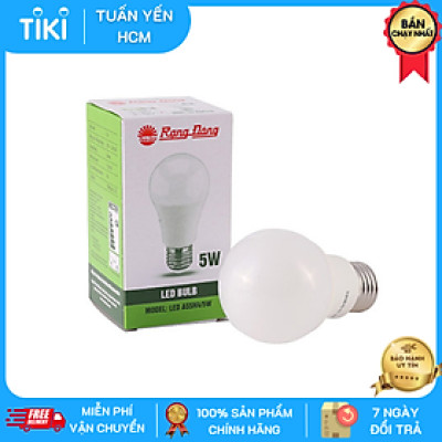 Bóng đèn LED Rạng Đông 5W, Ánh sáng Vàng, sử dụng ChipLED Samsung