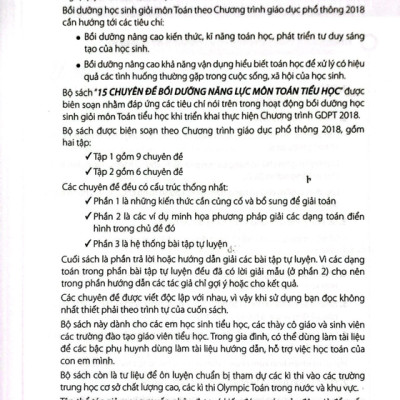 Combo - Sách 15 Chuyên đề Bồi dưỡng năng lực môn Toán Tiểu học Tập 1 + Tập 2