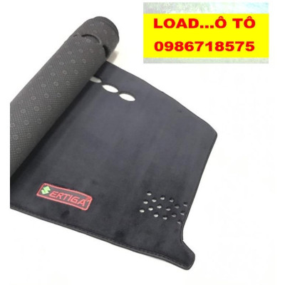 Thảm Chống Nắng Taplo Xe Suzuki Ertiga 2022-2019 Da Carbon, Nhung Lông Cừu Cao Cấp