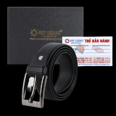 HC4004-05-06 - Dây nịt nam Huy Hoàng 3,5P may viền màu bò, đen, nâu