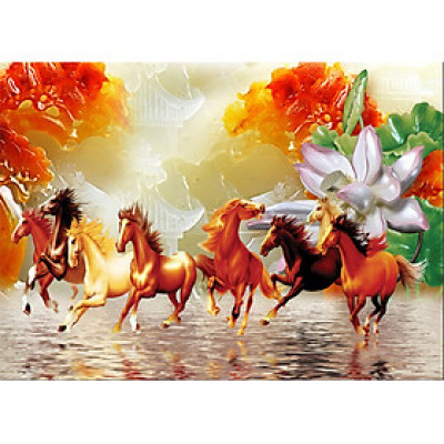 Tranh treo tường - Trang trí - Mã đáo thành công 3D/Gỗ MDF Hàn Quốc/Chống ẩm mốc, mối mọt 13636 