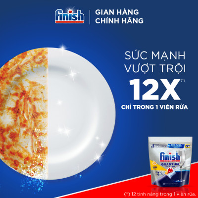 Combo 4 túi Viên Rửa Chén Bát Finish Powerball Quantum 21 viên