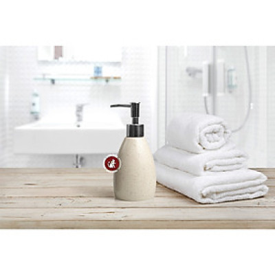 Bình đựng dầu gội, dầu xả, sữa tắm, nước rửa tay khách sạn bằng sứ đẹp màu đen trắng - 300ml