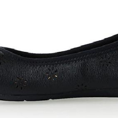 Giày nữ hoa văn Huy Hoàng da bò màu đen HT7948