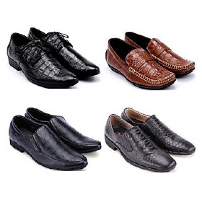 Giày nam vân cá sấu Huy Hoàng màu đen, nâu Ht7128-29-59-95