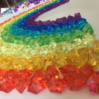 100 viên sỏi nhựa hình kim cương nhiều màu loại to trang trí chậu cây cảnh, bể cá, tiểu cảnh, slime  AZ-1824