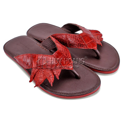 Dép nam da cá sấu móng tay màu đen, nâu đỏ, vàng bò, nâu đất HT7213-14-15-16