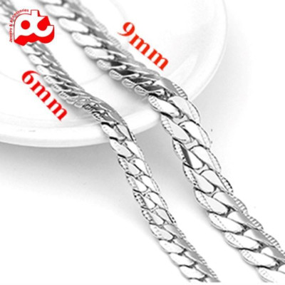 Dây chuyền cao cấp thép không gỉ titan nam đẹp lặc khít chạm 2 bên trangsucpt kích cỡ 6mm PTDCNA56