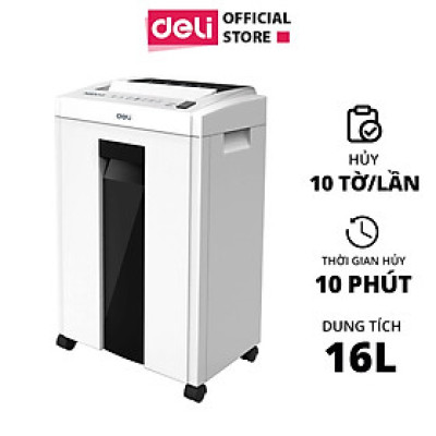 Máy Hủy Tài Liệu 16L Cao Cấp Deli - Máy Huỷ Giấy 16 Lít Phù Hợp Cho Bảo Mật Giấy Tờ Trong Doanh Nghiệp, Văn Phòng, Nhà Trường - Hàng Chính Hãng - ET051