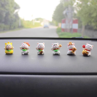 Mô Hình Mèo Lucky Mini Bộ 6 Trang Trí Tiểu Cảnh Decord Ô tô_ Hàng chính hãng