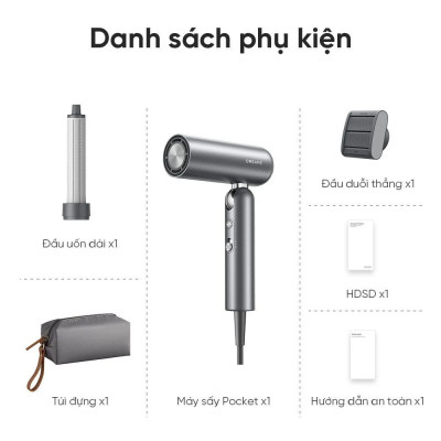 Máy Sấy Và Tạo Kiểu Gấp Gọn Dreame Pocket Bản Quốc Tế (Bảo Hành 24 Tháng) - Hàng Chính Hãng