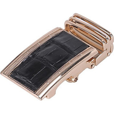 Đầu Khóa Da Cá Sấu 3,5 Phân Đầu Vàng Huy Hoàng HT9213 - Đen