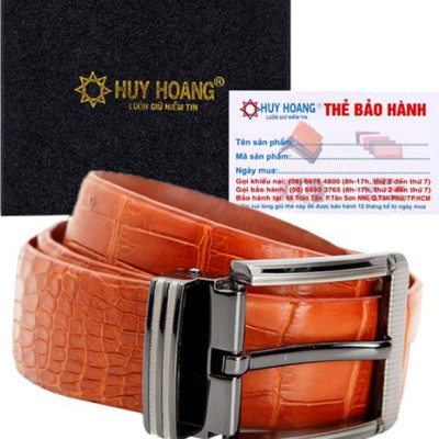 Thắt Lưng Nam Da Cá Sấu Nguyên Con Bụng Bản Lớn Đầu Kim Huy Hoàng HT4760