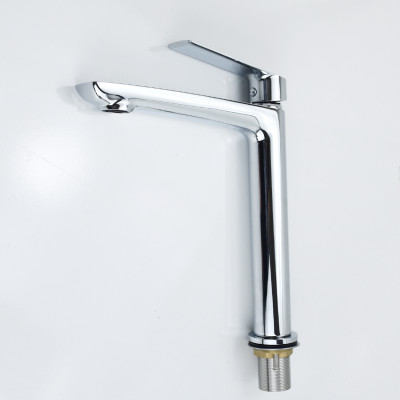 Vòi lavabo rửa mặt nóng lạnh thân cao bằng đồng mạ crom mặt gương Hiwin KF-765