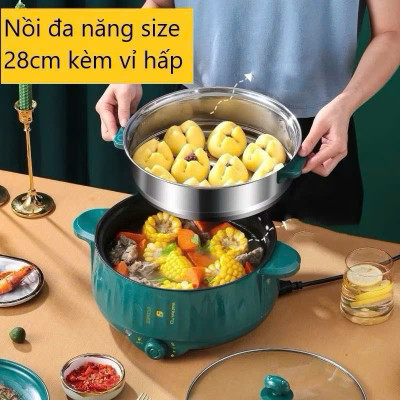 Nồi Lẩu Điện Cao Cấp 2 Tầng Loại Tốt – Nấu Lẩu, Hấp Thực Phẩm, Xào Rau Thịt Dễ Dàng, ĐÈN TRANG TRÍ, ĐỒNG HỒ TREO TƯỜNG