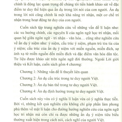 Ẩn Dụ Ý Niệm Trong Tư Duy Của Người Việt (Khảo Sát Trên Tư Liệu Ngôn Ngữ Đời Thường Của Người Việt Ở Một Số Tỉnh Đồng Bằng Bắc Bộ)