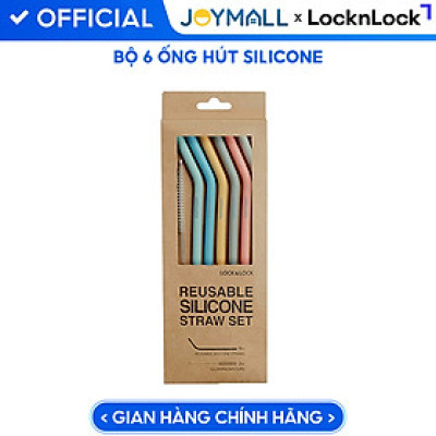 Bộ 6 Ống Hút Silicone Có Thể Tái Sử Dụng Kèm 2 Cọ Rửa Lock&Lock TLL080 ( 250 x 78 mm)