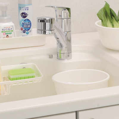 Combo 2 giá để xà bông, giẻ rửa bát 2 ngăn + Set 02 Miếng mút rửa chén bát hàng Nội Địa Nhật Bản